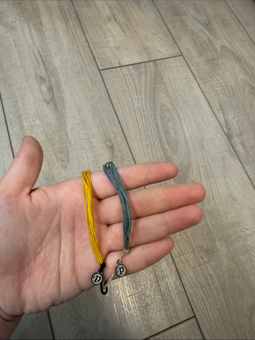 Pura Vida Yellow and Teal Kids Thread Bracelets, Pair